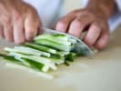 Online Cooking Class - Indian Cuisine Showcase With Biryani: cutting cucumber