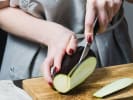 Cooking Class - The Decadent Delights of a Persian Meal in Toronto: cutting eggplant