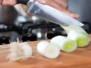 Cooking Class - Celebratory Spring Brunch in Manhattan: cutting fresh leaks