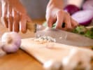 Cooking Class - Allergen-Free Mediterranean Feast in Boston Proper: cutting garlic