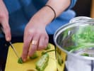 Cooking Class - Spicy Southwest Specialities in Manhattan: cutting green peppers