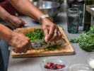 Cooking Class - Steak Dinner for Dad in Northern Virginia: cutting kale