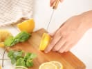 Cooking Class - Savor Mediterranean Flavors in Manhattan: cutting lemon and mint