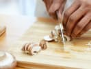 Cooking Class - Handcrafted Italian Meal in Downtown Sacramento: cutting mushrooms