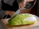 Online Cooking Class - The Korean Table: Bibimbap and Banchan: cutting nappa cabbage