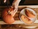 Pasta Making Class - From Pumpkin Ravioli to Baked Apples in Manhattan: cutting pumpkin