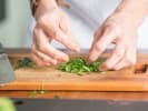 Cooking Class - An Italian Al Fresco Feast in Northern Suburbs: close up of chef cutting basil leaves