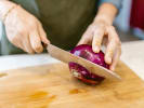 Cooking Class - Cook French-Inspired Bistro Favorites in South Bay & Peninsula: cutting onion
