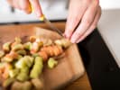 Cooking Class - Flavorful Parisian Feast - Date Night in Northern Virginia: cutting rhubarb