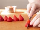 Cooking Class - Authentic Seasonal Table - Date Night in Northern Virginia: cutting strawberries