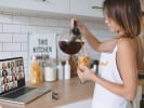 Online Chef For In-Person Team Building - Boba Milk Tea Fun Together: drinking tea during online class