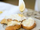 Cooking Class - French and Italian Bistro Dishes at Home: drizzling honey over whipped ricotta crostini