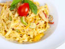 Cooking Class - Vegan Mediterranean Favorites in Philadelphia: fettuccine with tomatoes, peppers and mushrooms