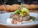 Cooking Class - Three-Course Steakhouse Dinner: filet mignon with vegetables and mashed potatoes