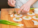 Team Building Cooking Class - Potsticker Dumpling Feast in Downtown Chicago: filling dumplings by hand