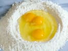 Team Building Cooking Class - Fresh Pasta Face-Off in Culver City: flour and eggs to make homemade pasta