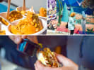 Weekend Food Tour - The Best Eats in the Mission District in San Francisco: ice cream and Italian cookies person admiring murals in San Francisco eating a burrito