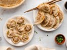 Cooking Class - Learn to Make Fresh Dumplings in Downtown Chicago: fresh potsticker dumplings elegantly plated
