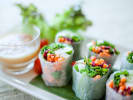 Cooking Class - Dumplings and Asian-Inspired Dishes in Santa Monica: fresh spring rolls with vegetables and tofu