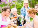 Private Chef - Old-Fashioned Poolside BBQ: friends cheering with a glass of wine