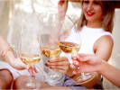 Virtual Wine Tasting - Women-Owned Premium Canned Wine: friends drinking canned white wine