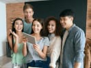 Virtual Wine Tasting - Sparkling Wines of the World: friends taking an online cooking class
