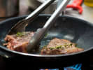 Cooking Class - A Tuscan Dream - Date Night in Northern Virginia: frying steak