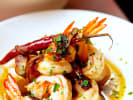 Couples Cooking Class - Fusion Date Night in DC: garlic shrimp with parsley