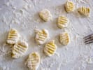 Online Cooking Class - Homemade Gnocchi and Chocolate Torrone: gnocchi on floured surface