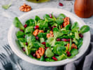 Online Cooking Class - Italian Cuisine Made Vegan: green salad with walnuts and pomegranate seeds