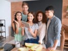 Online Cooking Class - Health-Boosting Mocktails: group of friends taking an online mixology class