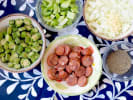 Online Cooking Class - Gumbo and Pots de CrÃ¨me: gumbo ingredients