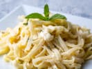 Cooking Class - Globetrotting: Kids’ Culinary Series in South Bay & Peninsula: Alfredo fettuccine pasta on a plate