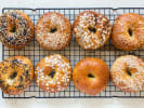 Online Cooking Class - Make New York Style Bagels at Home: home made bagels on a cooling tray
