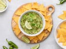 In-Office Team Building - Guac-Off Competition: homemade guacamole in a bowl with chips