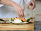 Cooking Class - Homemade Seasonal Fare: katie asparagus melon and burrata salad