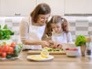Cooking Class - Allergy-Friendly Italian Cooking - Kids' Edition in Boston Proper: learning to cut veggies