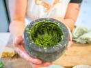 Cooking Class - Homespun Gnocchi in Sacramento: making pesto sauce