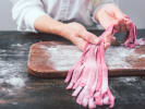 Cooking Class - Make Rainbow Pasta in Sacramento: making pink fettuccine by hand