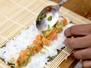Cooking Class - Basic Sushi From Rice to Roll in DC: making spicy salmon sushi rolls
