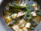 Cooking Class - Sushi Rolling Party for Kids: miso soup with chopped vegetables
