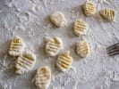Online Pasta Making Class - Cheesy Tomato Baked Gnocchi: gnocchi on floured surface