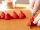 Online Mixology Class - Classic Tequila Cocktails: slicing strawberries