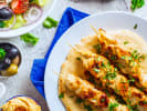 Cooking Class - Fresh Mediterranean Flavors: overhead shot of chicken souvlaki