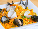 Cooking Class - Spanish Kitchen Icons: paella on a plate