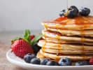 Online Cooking Class - Pajama Brunch With Mimosas and Pancakes: pancakes with fruit