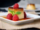 Cooking Class - Contemporary Vegetarian: panna cotta with caramel sauce and raspberries