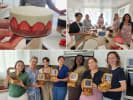 Team Building Cooking Class - French Pastry Bake-Off for Teams: participants preparing cakes and pastries and showcasing their creations during a group cooking class