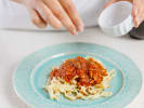 Cooking Class - Make Pasta at a Local Distillery in Downtown Chicago: pasta covered in Marinara sauce