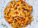 Cooking Class - Fresh Summer Pasta - Family Fun in Downtown Dallas: pasta in sauce